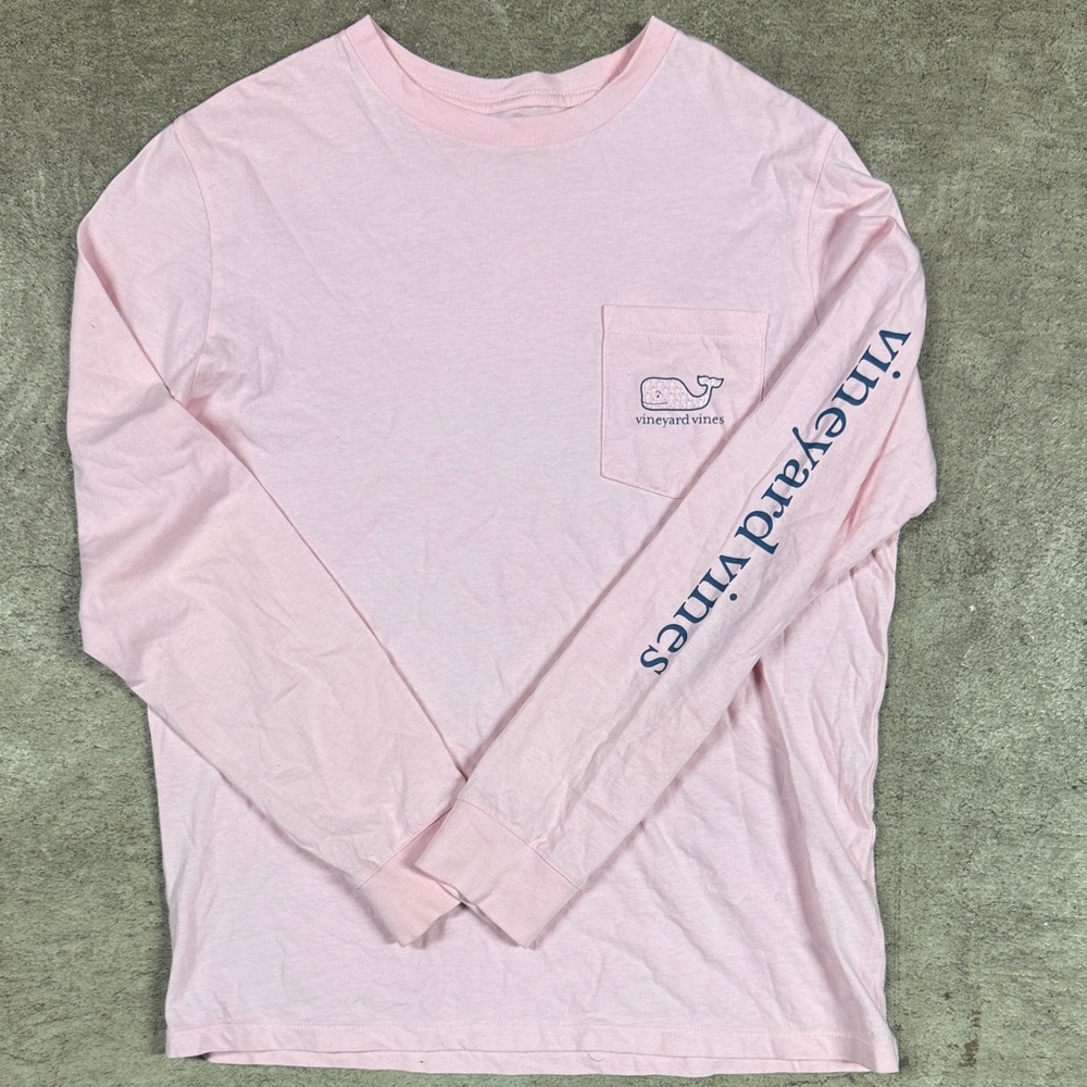 Vineyard Vines Light Pink Breast Cancer Long Sleeve Tee
